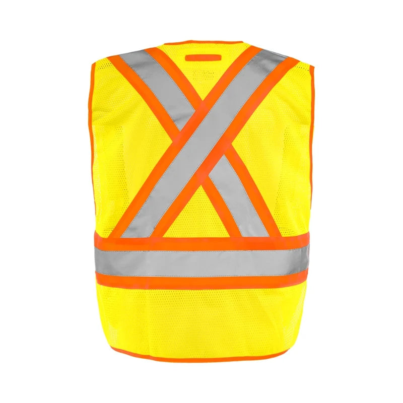 Ground Force® High Visibility Universal 5 Point Tear Away Mesh Traffic Safety Vest  - TV1