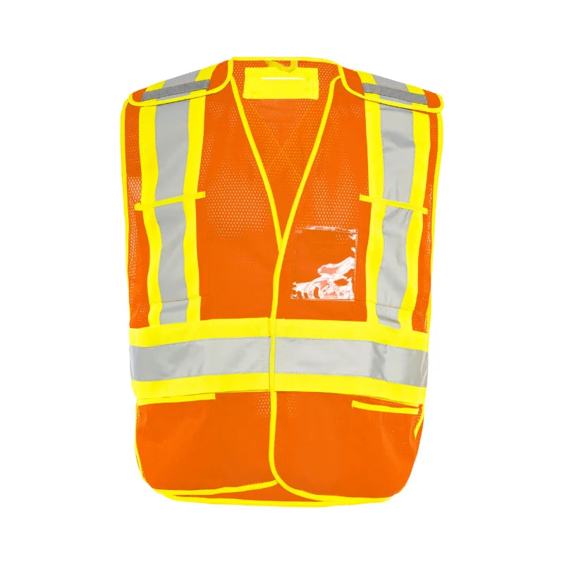 Ground Force® High Visibility Universal 5 Point Tear Away Mesh Traffic Safety Vest  - TV1