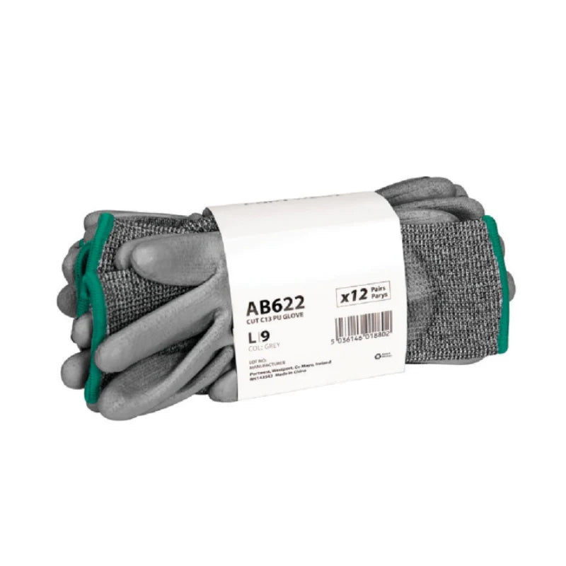 Portwest® Cut 13C PU Essential Multipack (Pk12) A3 Safety Glove - Gray - AB622