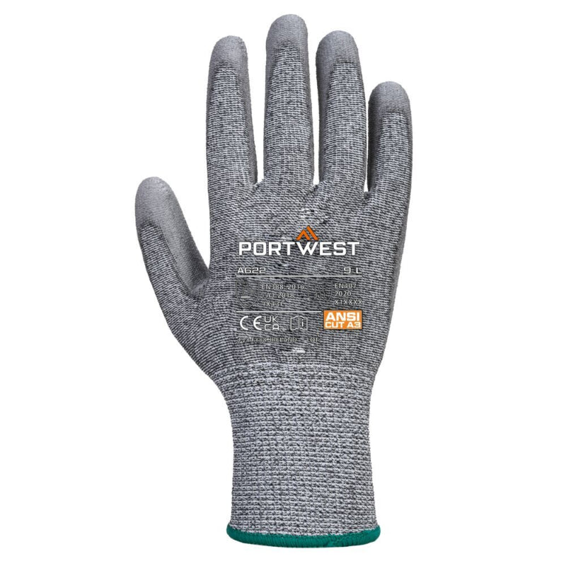 Portwest® Cut 13C PU Essential Multipack (Pk12) A3 Safety Glove - Gray - AB622