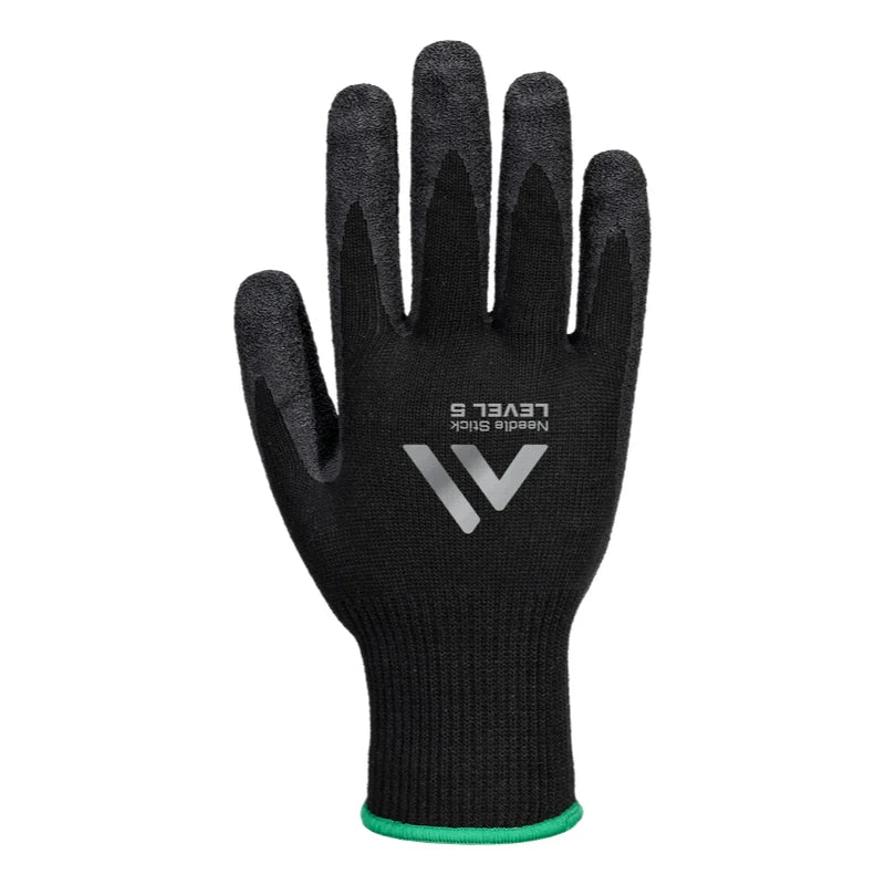 Portwest® Needle Resistant F10 Latex Crinkle Glove A9 - Black - A793