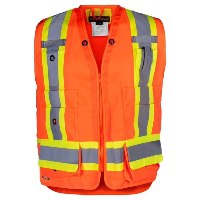 Terra® Hi-Vis Surveyor's Safety Vest with Zipper Closure - CSA Class 2 Level 2 - 116624