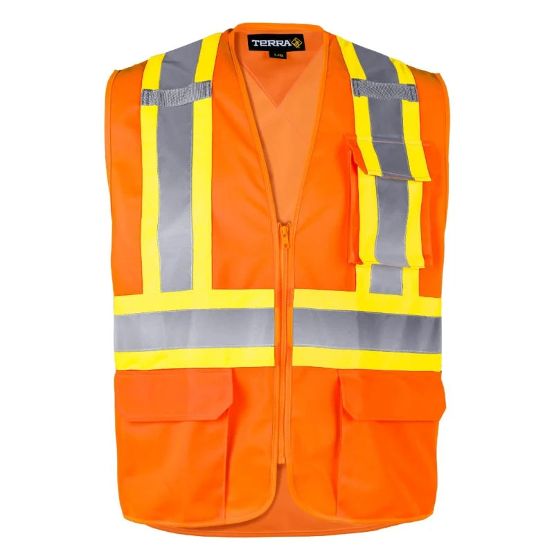 Terra® Hi-Vis Polyester Safety Vest with Zipper - CSA Compliant - 116629