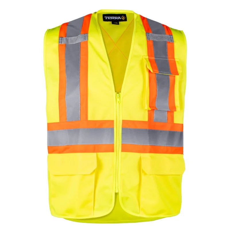Terra® Hi-Vis Polyester Safety Vest with Zipper - CSA Compliant - 116629