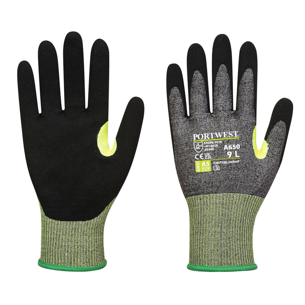 PORTWEST CS VHR15 Nitrile Foam Cut Resistant Gloves - ANSI Cut Level A5 - A650