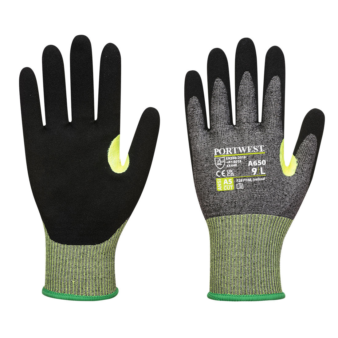 PORTWEST CS VHR15 Nitrile Foam Cut Resistant Gloves - ANSI Cut Level A5 - A650