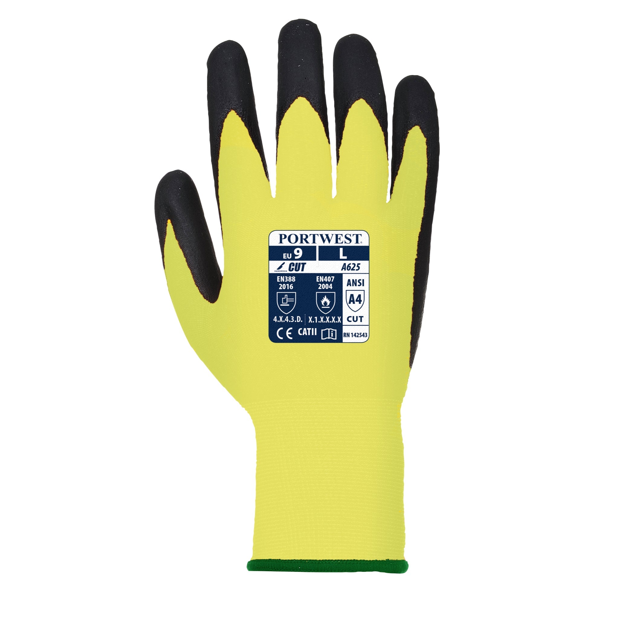 PORTWEST Hi Vis Cut Resistant Glove - ANSI Cut Level A4 - A625