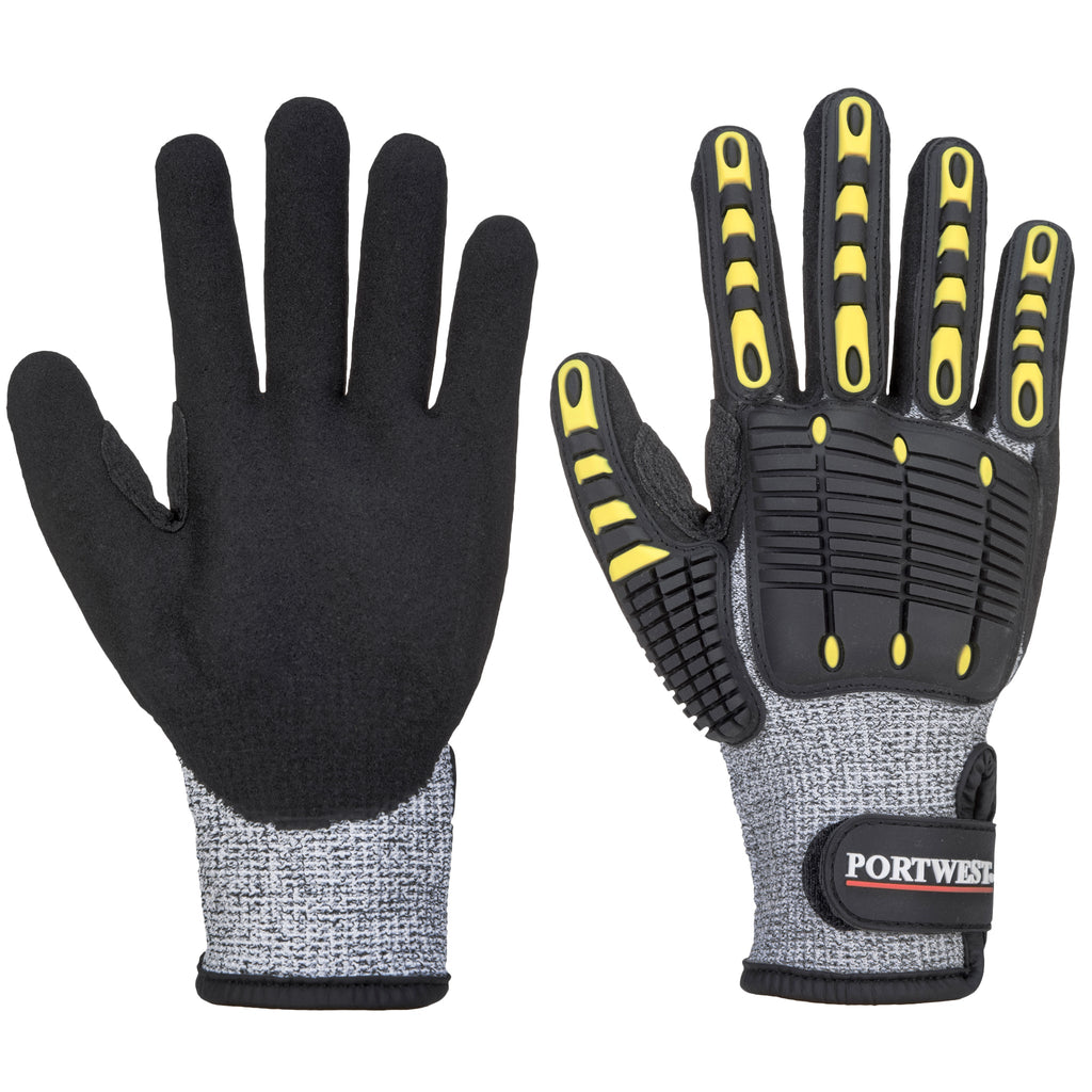 PORTWEST® Cut & Impact Resistant Grip Gloves - Sandy Nitrile Coated Palm - A722