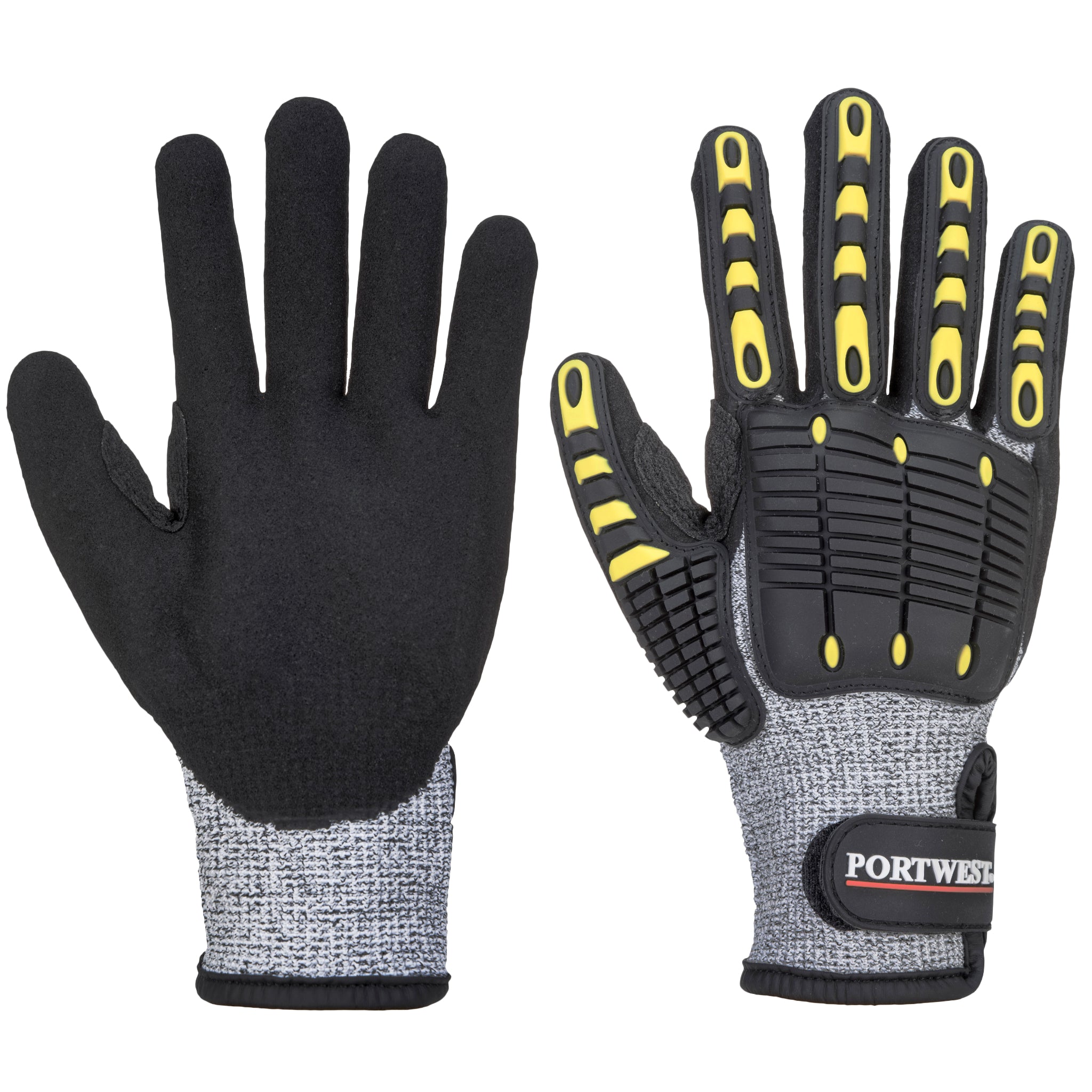 PORTWEST® Cut & Impact Resistant Grip Gloves - Sandy Nitrile Coated Palm - A722
