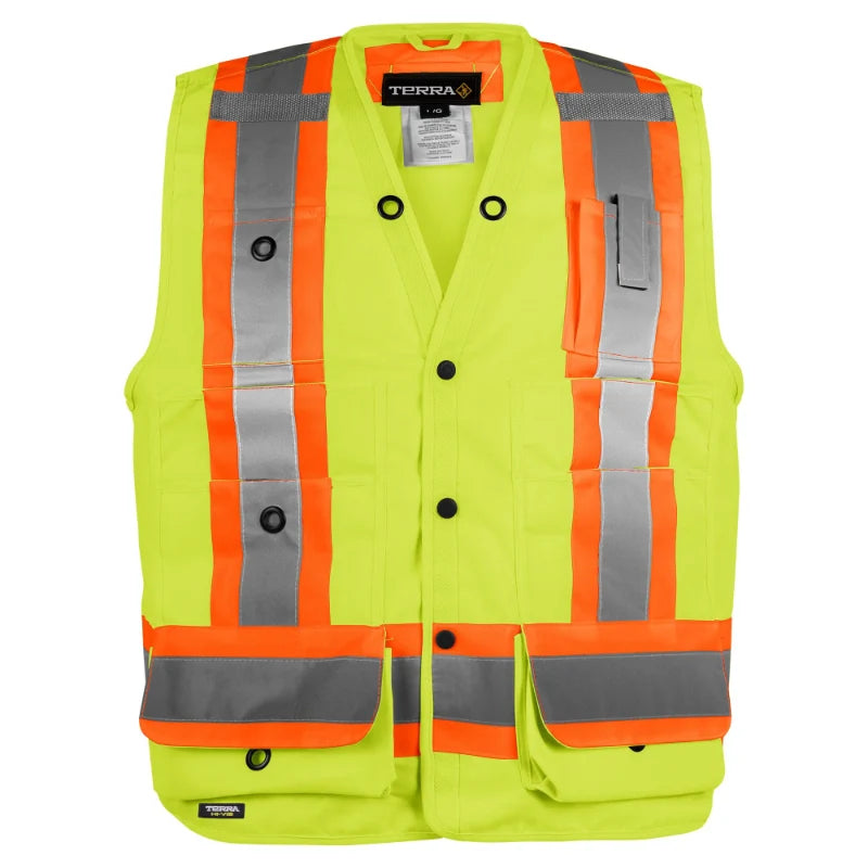 Terra® Hi-Vis Polyester Surveyor's Safety Vest - CSA Class 2 Level 2 - 116522