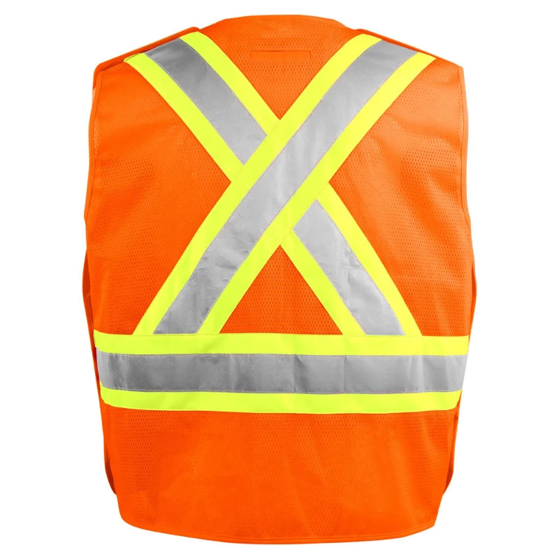 Terra® Hi-Vis 5 Point Tear Away Polyester Safety Vest With Zipper - CSA Class 2 Level 2 - 116585